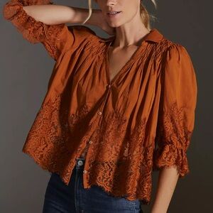 by Anthropologie | Victorian Sheer Lace Blouse